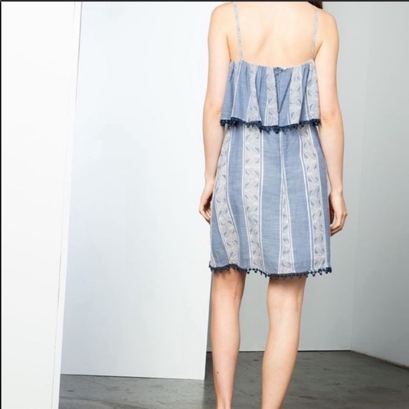 NEW THML Summer Cotton Halter Ruffle Summer Dress Size L - Picture 2 of 11